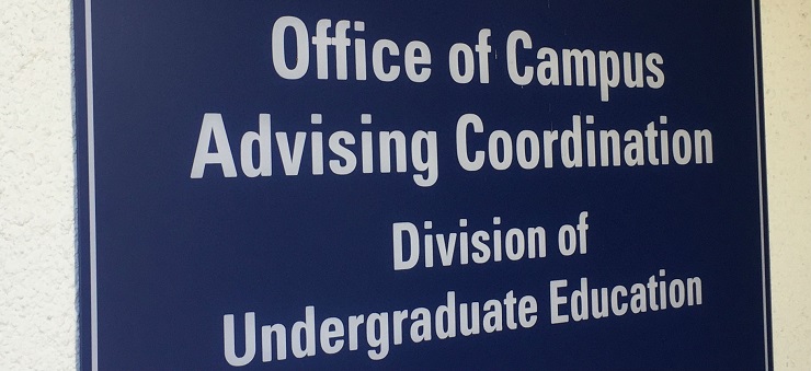 The Office of Campus Advising Coordination Door Sign