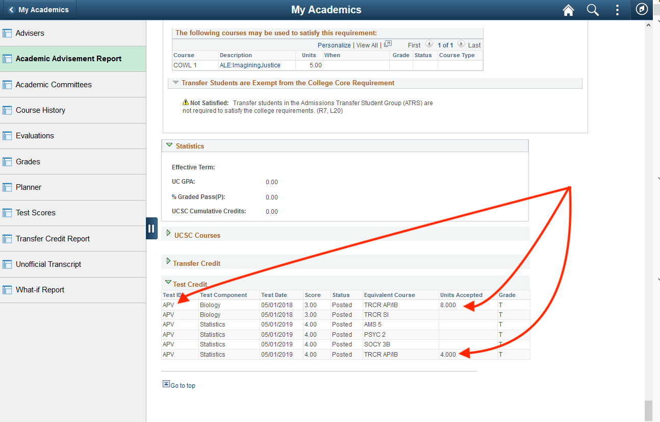 Checking Your AP Credit