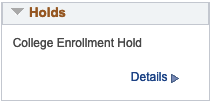 College Enrollment Hold
